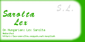 sarolta lex business card